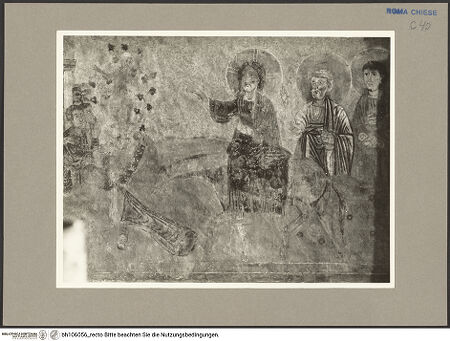 Vorderseite von Hutzel, Max [https://rightsstatements.org/page/CNE/1.0/] Szenen aus dem Leben und der Passion Christi, verschiedene Märtyrer und Szenen aus der Vita der Heiligen Urban und CaeciliaVita und Passion Christi - Der Einzug in Jerusalem, Ausschnitt, bh106056_recto. Foto: Hutzel, Max.