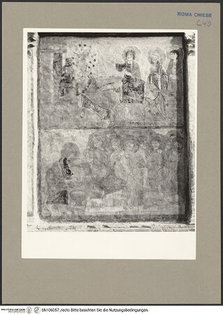 Vorderseite von Hutzel, Max [https://rightsstatements.org/page/CNE/1.0/] Szenen aus dem Leben und der Passion Christi, verschiedene Märtyrer und Szenen aus der Vita der Heiligen Urban und CaeciliaVita und Passion Christi - Der Einzug in Jerusalem, Christus wäscht seinen Jüngern die Füße, bh106057_recto. Foto: Hutzel, Max.