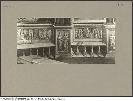 Vorderseite von Hutzel, Max [https://www.deutsche-digitale-bibliothek.de/content/lizenzen/rv-fz/] Sockelzone und Himmelfahrt Mariens Fresken in der Sockelzone - Fresken in der Sockelzone links vom Altar, bh106073_recto. Foto: Hutzel, Max.