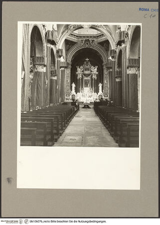 Vorderseite von Hutzel, Max [https://www.deutsche-digitale-bibliothek.de/content/lizenzen/rv-fz/] Santa Maria del Popolo - Blick Richtung Altar, bh106076_recto. Foto: Hutzel, Max.