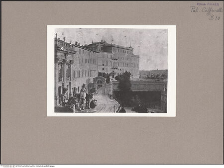 Vorderseite von unbekannt [https://www.deutsche-digitale-bibliothek.de/content/lizenzen/rv-fz/] Palazzo Caffarelli - , bh106147_recto. Foto.