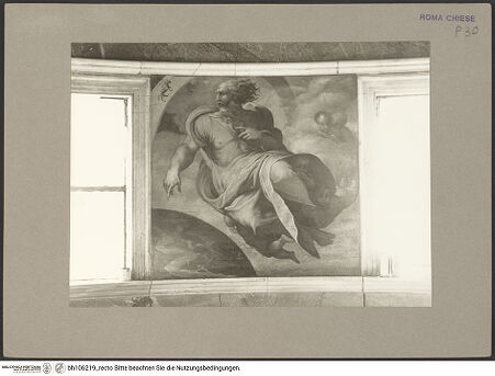 Vorderseite von Hutzel, Max [https://www.deutsche-digitale-bibliothek.de/content/lizenzen/rv-fz/] Szenen aus der GenesisErschaffung des Firmaments und Trennung von Land und Wasser - , bh106219_recto. Foto: Hutzel, Max.