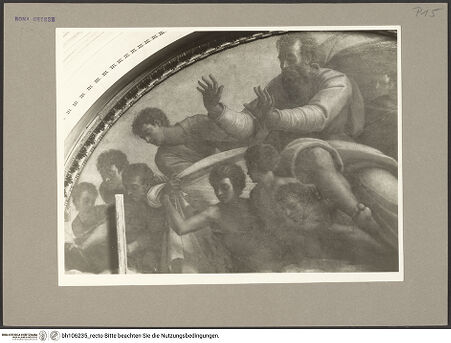 Vorderseite von Hutzel, Max [https://www.deutsche-digitale-bibliothek.de/content/lizenzen/rv-fz/] Geburt Mariens - Detail: Gottvater in der Lünette, bh106235_recto. Foto: Hutzel, Max.