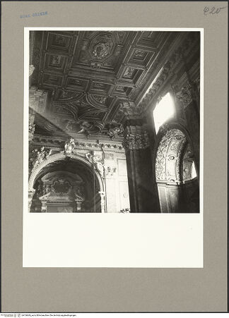 Vorderseite von unbekannt [https://www.deutsche-digitale-bibliothek.de/content/lizenzen/rv-ez/] Kassettendecke mit dem heiligen Hieronymus und dem heiligen Filippo Neri - Schrägansicht Richtung Chor, bh106669_recto. Foto (digital): Hutzel, Max.