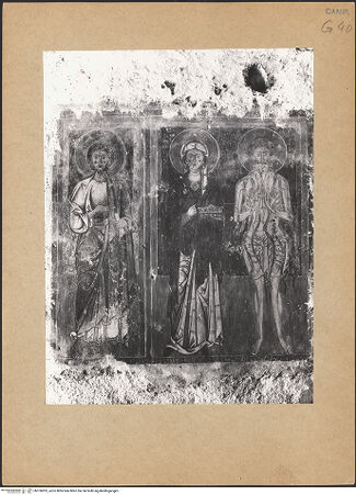 Vorderseite von Bibliotheca Hertziana [https://www.deutsche-digitale-bibliothek.de/content/lizenzen/rv-fz/] Die Heiligen Esdra, Margarethe und Onuphrius - Gesamtansicht, bh106952_recto. Foto.