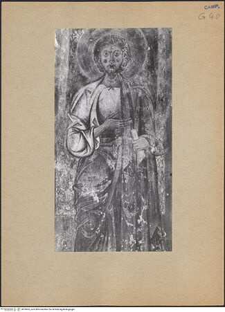 Vorderseite von Bibliotheca Hertziana [https://www.deutsche-digitale-bibliothek.de/content/lizenzen/rv-fz/] Die Heiligen Esdra, Margarethe und Onuphrius - Detail: Esdra, bh106965_recto. Foto.