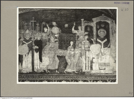 Vorderseite von Hutzel, Max [https://www.deutsche-digitale-bibliothek.de/content/lizenzen/rv-ez/] Szenen aus dem Leben des heiligen KlemensDie Translation der Reliquien des heiligen Klemens nach Rom - , bh107177_recto. Foto: Hutzel, Max.