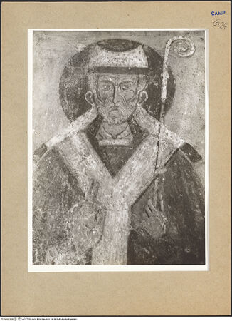 Vorderseite von Bibliotheca Hertziana [https://www.deutsche-digitale-bibliothek.de/content/lizenzen/rv-fz/] Szenen aus dem Leben Christi, Marias und des heiligen NikolausDekoration der WestwandHeiliger Nikolaus - Detail, bh107242_recto. Foto: Lehmann-Brockhaus, Otto.