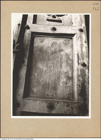 Vorderseite von Bibliotheca Hertziana [https://www.deutsche-digitale-bibliothek.de/content/lizenzen/rv-fz/] Bronzetür - Detail: Maria, bh107245_recto. Foto: Lehmann-Brockhaus, Otto.