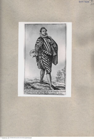 Vorderseite von  [http://creativecommons.org/publicdomain/mark/1.0/] Porträt eines Offiziers mit zwei Blumen in der rechten Hand - , bh108636. Foto.