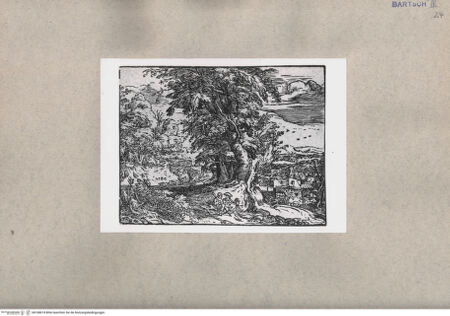 Vorderseite von  [http://creativecommons.org/publicdomain/mark/1.0/] Hirten vor bäuerlicher Landschaft - , bh108674. Foto.