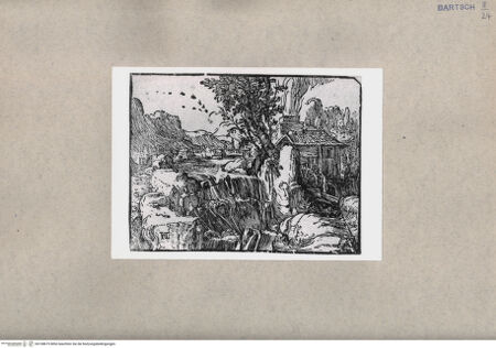 Vorderseite von  [http://creativecommons.org/publicdomain/mark/1.0/] Mühle neben einem Wasserfall - , bh108675. Foto.