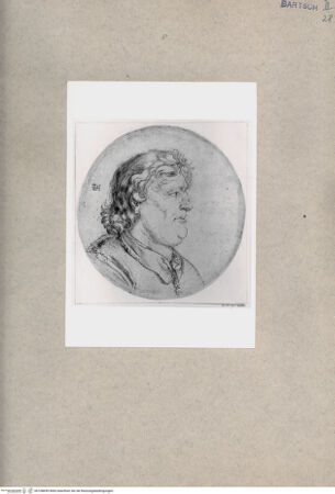 Vorderseite von  [http://creativecommons.org/publicdomain/mark/1.0/] Bildnis eines Mannes im Profil - , bh108699. Foto.