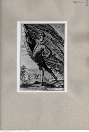 Vorderseite von  [http://creativecommons.org/publicdomain/mark/1.0/] Soldat mit wehender Fahne - , bh108800. Foto.