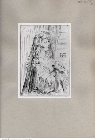 Vorderseite von  [http://creativecommons.org/publicdomain/mark/1.0/] Zeichnung einer Frau - , bh108802. Foto.