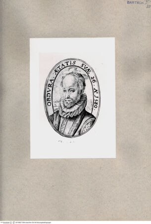 Vorderseite von British Museum [http://creativecommons.org/publicdomain/mark/1.0/] Bildnis eines bärtigen jungen Mannes, Obdura. Aetatis Suae 26. Ao. 1580. - , bh108827. Foto.