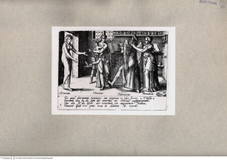 Vorderseite von British Museum [https://www.deutsche-digitale-bibliothek.de/content/lizenzen/rv-ez/] 'Hereticus' mit Flügeln, 'Veritas', 'Charitas' und 'Pertinacia' - , bh108916. Foto.