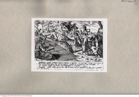 Vorderseite von British Museum [https://www.deutsche-digitale-bibliothek.de/content/lizenzen/rv-ez/] 'Credulitas' wird mit verbundenen Augen von 'Curiositas' zu einem Fallnetz geführt - , bh108922. Foto.