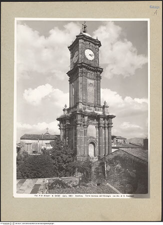 Vorderseite von Alinari [https://www.deutsche-digitale-bibliothek.de/content/lizenzen/rv-ez/] Uhrturm - Teilansicht, bh109311_recto. Foto.