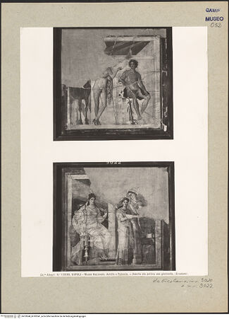 Vorderseite von Alinari [https://www.deutsche-digitale-bibliothek.de/content/lizenzen/rv-ez/] Zwei Heroen (Achilles und Patroclos?); Szene in einem Ankleidezimmer - Gesamtansicht, bh109340_bh109341_recto. Foto.