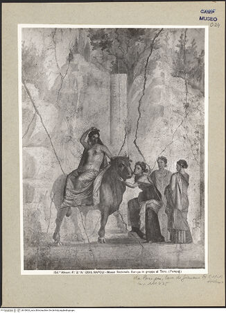 Vorderseite von Alinari [https://www.deutsche-digitale-bibliothek.de/content/lizenzen/rv-ez/] In der Gestalt eines weißen Stiers entführt Jupiter Europa und trägt sie über das Wasser - Gesamtansicht, bh109363_recto. Foto.