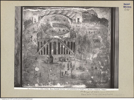 Vorderseite von Alinari [https://www.deutsche-digitale-bibliothek.de/content/lizenzen/rv-ez/] Schlägerei im Amphitheater - Gesamtansicht, bh109371_recto. Foto.