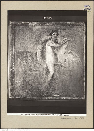 Vorderseite von Alinari [https://www.deutsche-digitale-bibliothek.de/content/lizenzen/rv-ez/] Leda und Jupiter, in der Gestalt eines Schwans - Gesamtansicht, bh109388_recto. Foto.