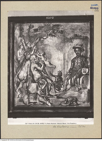 Vorderseite von Alinari [https://www.deutsche-digitale-bibliothek.de/content/lizenzen/rv-ez/] Bacchus wird von den Satyrn, Mänaden und Silenus erzogen - Gesamtansicht, bh109400_recto. Foto.