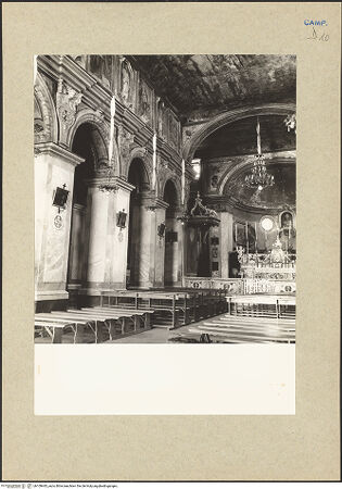 Vorderseite von Bibliotheca Hertziana [https://www.deutsche-digitale-bibliothek.de/content/lizenzen/rv-fz/] Cattedrale - Mittelschiff, Seitenansicht, bh109443_recto. Foto.