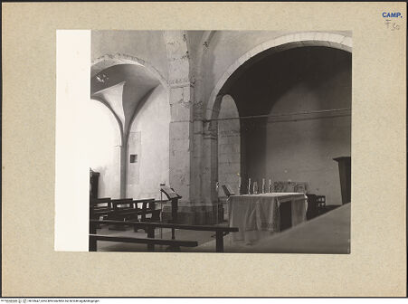 Vorderseite von Bibliotheca Hertziana [https://www.deutsche-digitale-bibliothek.de/content/lizenzen/rv-fz/] Santi Pietro e Paolo - Blick von Südosten zum Nordseitenschiff, bh109447_recto. Foto.