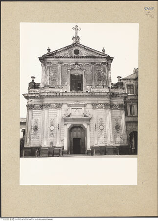 Vorderseite von Bibliotheca Hertziana [https://www.deutsche-digitale-bibliothek.de/content/lizenzen/rv-fz/] Chiesa dell'Annunziata - Fassade, bh109465_recto. Foto.