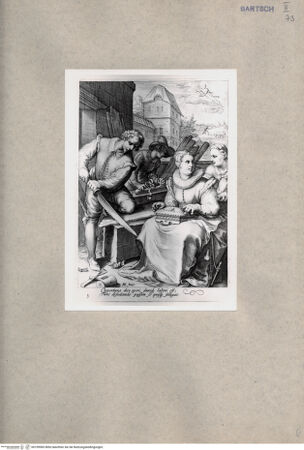 Vorderseite von British Museum [https://www.deutsche-digitale-bibliothek.de/content/lizenzen/rv-ez/] 'Mittag', zwei Männer und zwei Frauen beim Arbeiten - , bh109983. Foto.