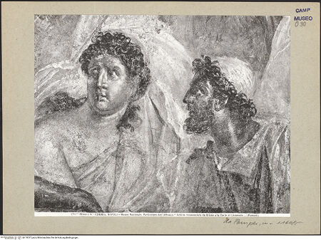 Vorderseite von Alinari [https://www.deutsche-digitale-bibliothek.de/content/lizenzen/rv-ez/] Achilles wird unter den Töchtern des Lycomedes entdeckt (Achill auf Skyros) - Detail: Achilles und Ulisses, bh110217_recto. Foto.