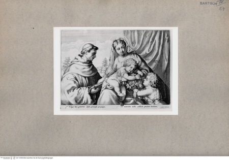 Vorderseite von British Museum [https://www.deutsche-digitale-bibliothek.de/content/lizenzen/rv-ez/] Maria mit dem Jesuskind, dem Johannesknaben und dem Heiligen Franziskus - , bh110398. Foto.