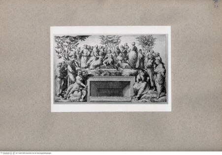 Vorderseite von British Museum [https://www.deutsche-digitale-bibliothek.de/content/lizenzen/rv-ez/] Apollon inmitten der neun Musen und der größten antiken und Renaissance-Dichter - , bh110403. Foto.