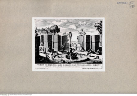 Vorderseite von British Museum [https://www.deutsche-digitale-bibliothek.de/content/lizenzen/rv-ez/] Tritonenbrunnen im Garten der Villa Mattei - , bh110811. Foto.