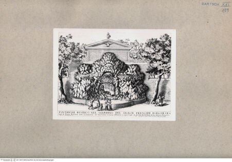 Vorderseite von British Museum [https://www.deutsche-digitale-bibliothek.de/content/lizenzen/rv-ez/] Brunnen im Garten der Villa Borghese in Rom - , bh110815. Foto.