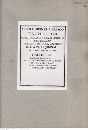 Vorderseite von British Museum [https://www.deutsche-digitale-bibliothek.de/content/lizenzen/rv-ez/] Titelblatt zu 10 Radierungen von Fresken in der Loggia des Palazzo Rospigliosi Pallavicini - , bh110836. Foto.