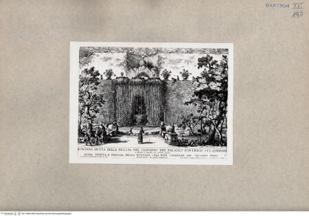 Vorderseite von British Museum [https://www.deutsche-digitale-bibliothek.de/content/lizenzen/rv-ez/] Brunnen im Garten des Palazzo Pontificio auf dem Quirinal - , bh110863. Foto.