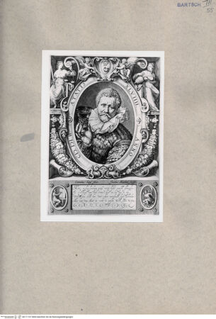 Vorderseite von British Museum [https://www.deutsche-digitale-bibliothek.de/content/lizenzen/rv-ez/] Bildnis Vincent Jacobsz. Coster in einer allegorischen Rahmung - , bh111107. Foto.