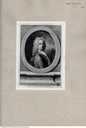 Vorderseite von British Museum [http://creativecommons.org/publicdomain/mark/1.0/] Bildnis des Antonius Maria Zanetti - , bh111150. Foto.