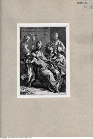 Vorderseite von British Museum [https://www.deutsche-digitale-bibliothek.de/content/lizenzen/rv-ez/] Maria mit Jesuskind umgeben von Heiligen - , bh111153. Foto.