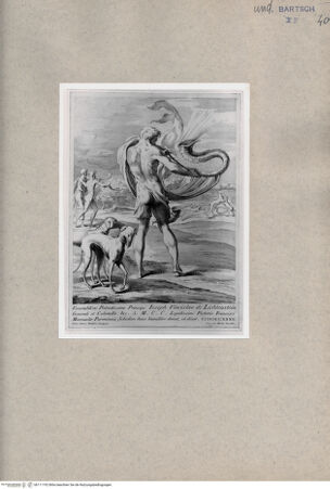 Vorderseite von British Museum [http://creativecommons.org/publicdomain/mark/1.0/] Ins Horn stoßender Jäger mit Gefährten bei der Hirschjagd - , bh111192. Foto.