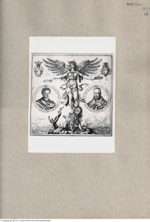 Vorderseite von British Museum [https://www.deutsche-digitale-bibliothek.de/content/lizenzen/rv-ez/] Alessandro und Cosimo I de' Medici, gekrönt von der Personifikation der Toskana - , bh111198. Foto.