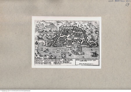 Vorderseite von British Museum [https://www.deutsche-digitale-bibliothek.de/content/lizenzen/rv-ez/] Ansicht von Algier mit den Stadtbefestigungen - , bh111207. Foto.