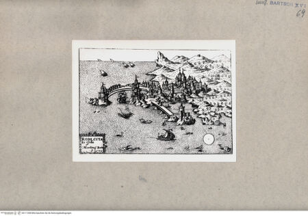 Vorderseite von British Museum [https://www.deutsche-digitale-bibliothek.de/content/lizenzen/rv-ez/] Ansicht auf die Bucht von Rhodos - , bh111208. Foto.