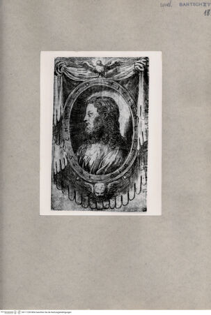 Vorderseite von British Museum [https://www.deutsche-digitale-bibliothek.de/content/lizenzen/rv-ez/] Bildnis Jesus Christus in einem ovalen Rahmen - , bh111250. Foto.