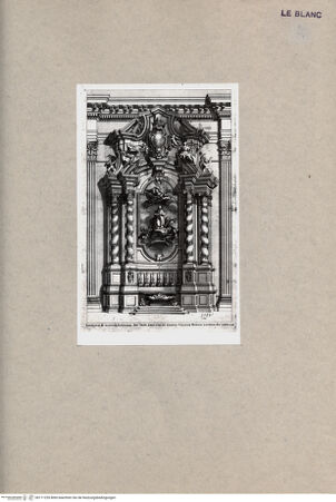 Vorderseite von  [http://creativecommons.org/publicdomain/mark/1.0/] Entwurf für den Gonzaga-Altar in Sant'Ignazio (in: A. Pozzo, Perspectiva pictorum et architectorum, 1700,fig.62) - , bh111255. Foto.