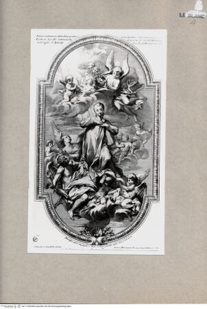 Vorderseite von Staatliche Graphische Sammlung München [http://creativecommons.org/publicdomain/mark/1.0/] Glorie des Heiligen Luigi Gongaza - , bh111508. Foto.