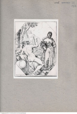 Vorderseite von British Museum [https://www.deutsche-digitale-bibliothek.de/content/lizenzen/rv-ez/] Allegorische Szene, ein unbekleideter Mann zwischen zwei Frauen - , bh112130. Foto.